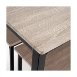 Wadiga Tables à Manger Table à Manger Et 2 Bancs Bois MDF Et Métal Noir -Marquee Magasin table a manger et 2 bancs bois mdf et metal noir 4