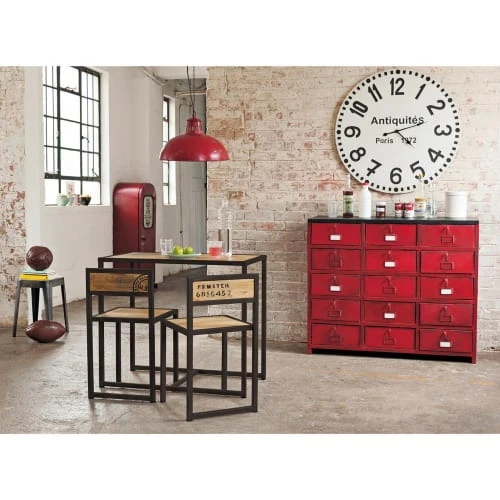 Maisons Du Monde Tables à Manger Table à Manger Et 2 Chaises En Manguier Et Métal L90 7 Maisons Du Monde Tables à Manger Table à Manger Et 2 Chaises En Manguier Et Métal L90 – Image 5