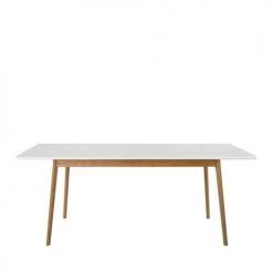 Drawer Tables à Manger Table à Manger Extensible 150-200x80cm Blanc Et Bois Clair -Marquee Magasin table a manger extensible 150 200x80cm blanc et bois clair 2