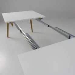 Tenzo Tables à Manger Table à Manger Extensible En Bois 160-205x90cm Blanc -Marquee Magasin table a manger extensible en bois 160 205x90cm blanc 3