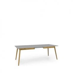 Tenzo Tables à Manger Table à Manger Extensible En Bois 160-205x90cm Gris Clair -Marquee Magasin table a manger extensible en bois 160 205x90cm gris clair 4