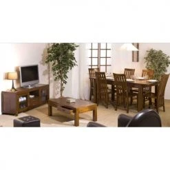 MACABANE Tables à Manger Table à Manger Extensible En Mindi Marron L200 -Marquee Magasin table a manger extensible en mindi marron l200 4