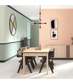 Calicosy Tables à Manger Table à Manger Extensible L180-215 Cm - Décor Chêne Et Noir -Marquee Magasin table a manger extensible l180 215 cm decor chene et noir 5