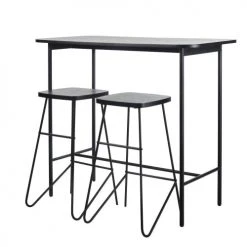 Maisons Du Monde Tables à Manger Table à Manger Haute Et Tabourets (x2) Noir Mat 2 Personnes L120 -Marquee Magasin table a manger haute et tabourets x2 noir mat 2 personnes l120 1000 4 0 209223 2