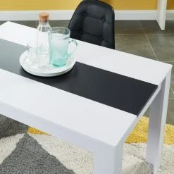 Baita Tables à Manger Table à Manger Noir Et Blanc 120cm -Marquee Magasin table a manger noir et blanc 120cm 3