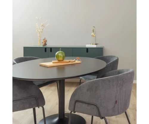 Meubles & Design Tables à Manger Table à Manger Ovale 160x110cm En Bois Noir 6 Meubles & Design Tables à Manger Table à Manger Ovale 160x110cm En Bois Noir – Image 4