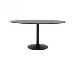 Meubles & Design Tables à Manger Table à Manger Ovale 160x110cm En Bois Noir