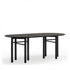 TEULAT Tables à Manger Table à Manger Ovale En Bois 200x100cm Noir -Marquee Magasin table a manger ovale en bois 200x100cm noir 2