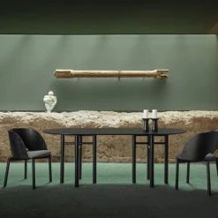 TEULAT Tables à Manger Table à Manger Ovale En Bois 200x100cm Noir -Marquee Magasin table a manger ovale en bois 200x100cm noir 3