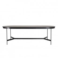MACABANE Tables à Manger Table à Manger Ovale Noire 240x104cm Piètement Métal -Marquee Magasin table a manger ovale noire 240x104cm pietement metal 3