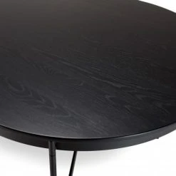 MACABANE Tables à Manger Table à Manger Ovale Noire 240x104cm Piètement Métal -Marquee Magasin table a manger ovale noire 240x104cm pietement metal 4