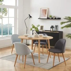 Baita Tables à Manger Table à Manger Placage Chêne 120cm -Marquee Magasin table a manger placage chene 120cm 3