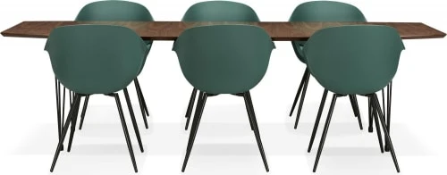 Kokoon Design Tables à Manger Table à Manger Plateau Bois Foncé 10 Places L270cm 4 Kokoon Design Tables à Manger Table à Manger Plateau Bois Foncé 10 Places L270cm – Image 2