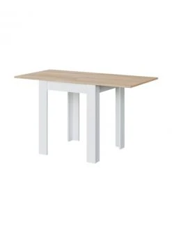Dmora Tables à Manger Table à Manger Pliante Effet Bois Blanc