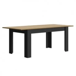 Diagone Tables à Manger Table à Manger Rallonge Naturel Noir -Marquee Magasin table a manger rallonge naturel noir 2