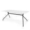 Meubles & Design Tables à Manger Table à Manger Rectangulaire 180x90cm Blanche Pieds Noirs -Marquee Magasin table a manger rectangulaire 180x90cm blanche pieds noirs