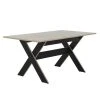 Calicosy Tables à Manger Table à Manger Rectangulaire Décor Bois Et Noir - L160cm