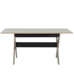 Calicosy Tables à Manger Table à Manger Rectangulaire Décor Bois Et Noir - L160cm -Marquee Magasin table a manger rectangulaire decor bois et noir l160cm 2