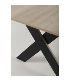 Calicosy Tables à Manger Table à Manger Rectangulaire Décor Bois Et Noir - L160cm -Marquee Magasin table a manger rectangulaire decor bois et noir l160cm 4