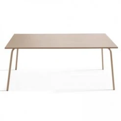 Oviala Tables à Manger Table à Manger Rectangulaire En Acier Taupe -Marquee Magasin table a manger rectangulaire en acier taupe 4