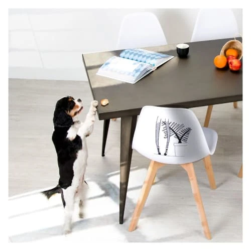 Rendez Vous Déco Tables à Manger Table à Manger Rectangulaire En Métal Gris, 6 Personnes 4 Rendez Vous Déco Tables à Manger Table à Manger Rectangulaire En Métal Gris, 6 Personnes – Image 2