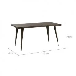 Rendez Vous Déco Tables à Manger Table à Manger Rectangulaire En Métal Gris, 6 Personnes 11 Rendez Vous Déco Tables à Manger Table à Manger Rectangulaire En Métal Gris, 6 Personnes -Marquee Magasin table a manger rectangulaire en metal gris 6 personnes 3