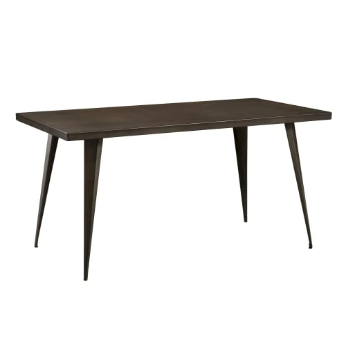 Rendez Vous Déco Tables à Manger Table à Manger Rectangulaire En Métal Gris, 6 Personnes 3 Rendez Vous Déco Tables à Manger Table à Manger Rectangulaire En Métal Gris, 6 Personnes
