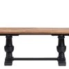 Hellin Tables à Manger Table à Manger Rectangulaire En Teck Piétement Noir Poutre L220 -Marquee Magasin table a manger rectangulaire en teck pietement noir poutre l220