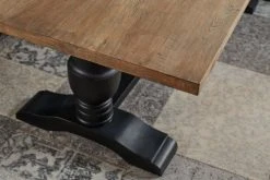 Hellin Tables à Manger Table à Manger Rectangulaire En Teck Piétement Noir Poutre L220 -Marquee Magasin table a manger rectangulaire en teck pietement noir poutre l220 4