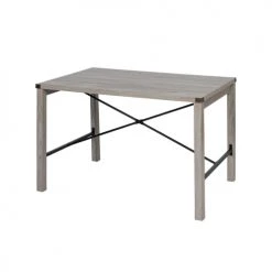Urban Meuble Tables à Manger Table à Manger Rectangulaire Rustique Chêne Gris 120x80 -Marquee Magasin table a manger rectangulaire rustique chene gris 120x80 5