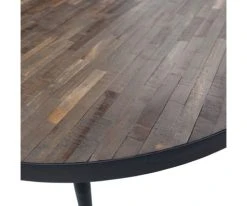 Woood Tables à Manger Table à Manger Ronde 120x120cm En Bois Et Métal Noir -Marquee Magasin table a manger ronde 120x120cm en bois et metal noir 3