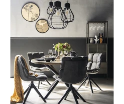 Meubles & Design Tables à Manger Table à Manger Ronde 130cm En Bois Massif Et Métal -Marquee Magasin table a manger ronde 130cm en bois massif et metal 2