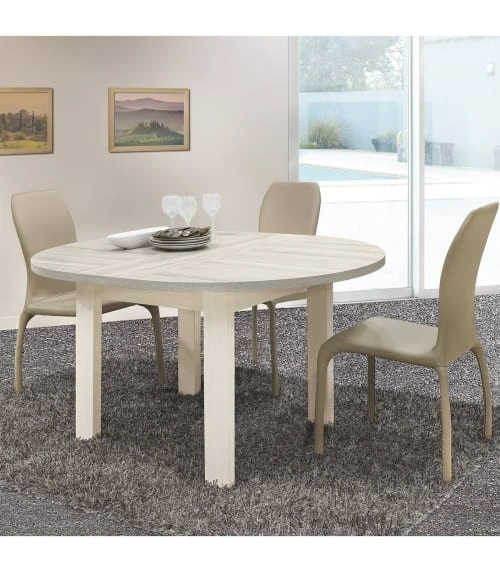 Calicosy Tables à Manger Table à Manger Ronde Avec Allonge Incluse - Marron 4 Calicosy Tables à Manger Table à Manger Ronde Avec Allonge Incluse - Marron – Image 2