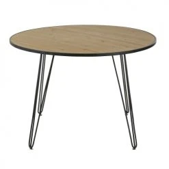 Maisons Du Monde Tables à Manger Table à Manger Ronde Beige Et Noire 4/5 Personnes D110