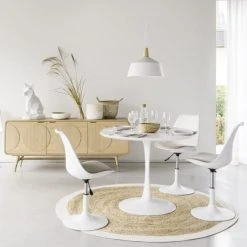 Maisons Du Monde Tables à Manger Table à Manger Ronde Blanche 4/5 Personnes D100 -Marquee Magasin table a manger ronde blanche 4 5 personnes d100 1000 2 19 165905 3