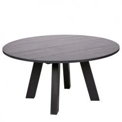 Woood Tables à Manger Table à Manger Ronde D150cm En Chêne Noir
