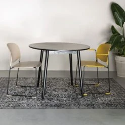 Drawer Tables à Manger Table à Manger Ronde En Bois D100cm Noir -Marquee Magasin table a manger ronde en bois d100cm noir 2