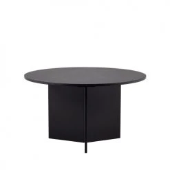 Woood Tables à Manger Table à Manger Ronde En Bois D130cm Noir