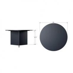 Woood Tables à Manger Table à Manger Ronde En Bois D130cm Noir -Marquee Magasin table a manger ronde en bois d130cm noir 4