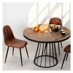 Rendez Vous Déco Tables à Manger Table à Manger Ronde En Bois De Cèdre, 5 Personnes -Marquee Magasin table a manger ronde en bois de cedre 5 personnes 1