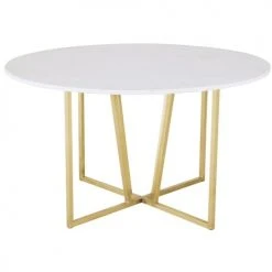 Maisons Du Monde Tables à Manger Table à Manger Ronde En Marbre Blanc 6/7 Personnes D130
