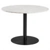 Meubles & Design Tables à Manger Table à Manger Ronde En Marbre Blanc Pied Noir -Marquee Magasin table a manger ronde en marbre blanc pied noir