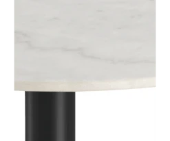Meubles & Design Tables à Manger Table à Manger Ronde En Marbre Blanc Pied Noir -Marquee Magasin table a manger ronde en marbre blanc pied noir 2
