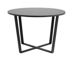 Meubles & Design Tables à Manger Table à Manger Ronde En Marbre Et Métal 110cm Noir