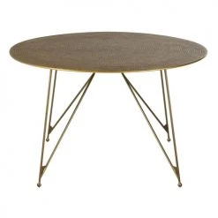 Maisons Du Monde Tables à Manger Table à Manger Ronde En Métal Doré 4/6 Personnes D120