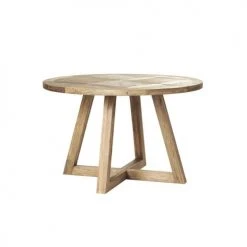 Bois Dessus Bois Dessous Tables à Manger Table à Manger Ronde En Teck Recyclé 4 Personnes