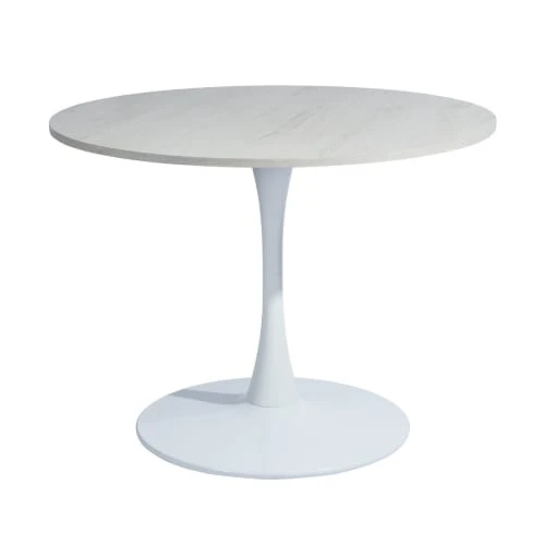Urban Meuble Tables à Manger Table à Manger Ronde Style Scandinave Blanc/Chêne Dia.100CM 3 Urban Meuble Tables à Manger Table à Manger Ronde Style Scandinave Blanc/Chêne Dia.100CM