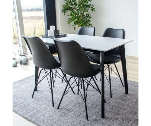 Meubles & Design Tables à Manger Table à Manger Scandinave 120x70cm Noir 4 Meubles & Design Tables à Manger Table à Manger Scandinave 120x70cm Noir – Image 2