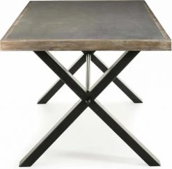 Thai Natura Tables à Manger Table à Manger Treteau Couleur Noir Et Bois Clair L200cm -Marquee Magasin table a manger treteau couleur noir et bois clair l200cm 2