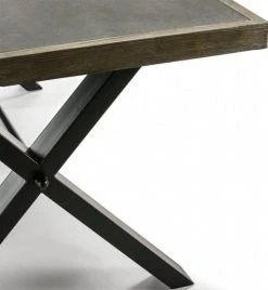 Thai Natura Tables à Manger Table à Manger Treteau Couleur Noir Et Bois Clair L200cm -Marquee Magasin table a manger treteau couleur noir et bois clair l200cm 4